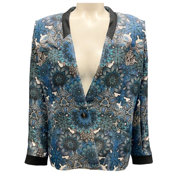 Helmut Lang Blue Multi Mandala Wet Print Jacket